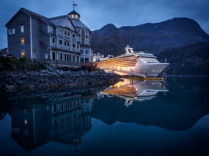 Blue Hour in Whittier with Island Princess