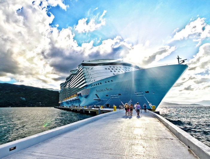 RCCL Allure of the Seas - Labadee pier at sunset