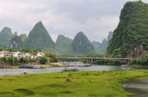 idyllic green village in rural China