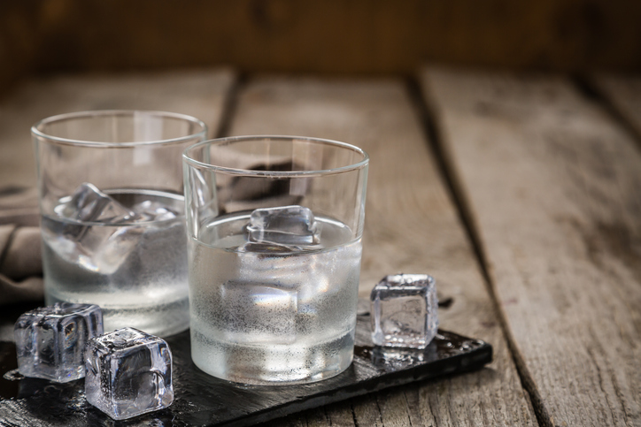 vodka in glacier water
