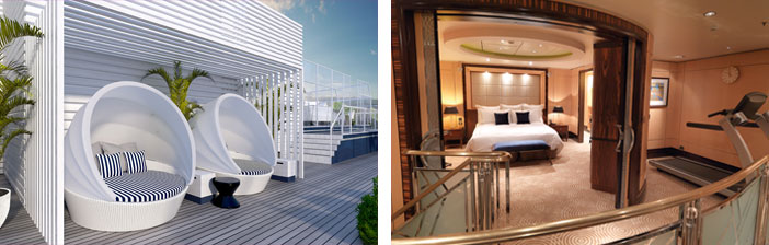 A relaxation lounge and a view of the entrance of a room