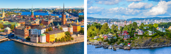 Stockholm, Sweden and Oslo, Norway