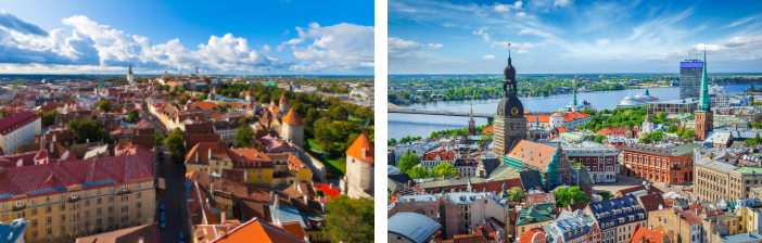Tallinn, Estonia and Riga, Latvia