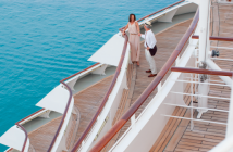 couple aboard luxury cruise ship