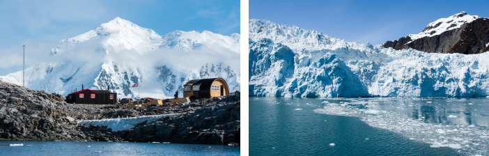 Port Lockroy, Antarctica and Hubbard Glacier, Alaska