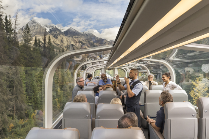 dome windows of a Rocky Mountaineer train