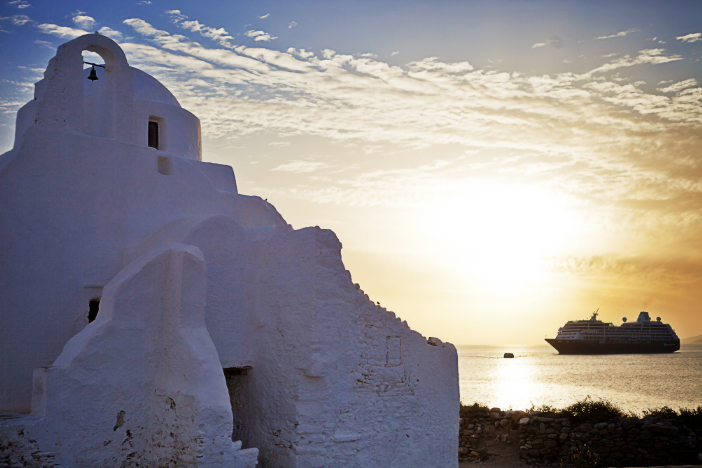Azamara cruise ship in Mykonos Greece
