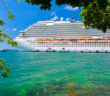 cruise ship in green destination