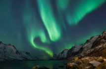 northern lights from the Norwegian fjords