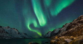 northern lights from the Norwegian fjords