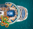 Royal Caribbean cruise ship aerial view