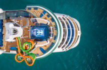 Royal Caribbean cruise ship aerial view