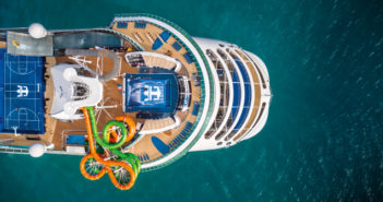 Royal Caribbean cruise ship aerial view